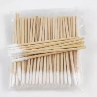 Customized Disposable High Quality Wood Long Sticks Q-tips Pointed Bud Cotton Swabs 100 Pieces In Bulk With Wooden