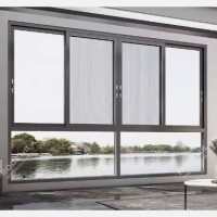 ROGENILAN Aluminium Sliding Window Design Aluminum Horizontal Double Glazed Sliding Windows Thermal Break