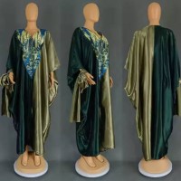 African Clothes Plus Size Women Dress 2024 Traditional Nigeria Print Caftan Abaya Muslim Robe Femme Long African Dress
