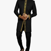 Hot Sale men's long African bronzing African ethnic style 2-piece set men's new suit