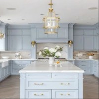 2024 Solid Wood Luxury modern design Wood Kitchen Cabinets With Light Color