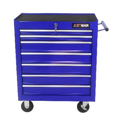 7 DRAWERS MULTIFUNCTIONAL TOOL CART WITH WHEELS-BLUE