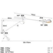 Simple and creative living room, long arm studio, Nordic bedroom, bedside lamp, modern rocker arm in图9