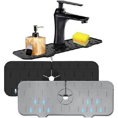 Faucet Sink Splash Guard Kitchen Silicone Faucet Handle Drip Catcher Tray