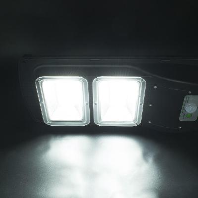 60W 120-LED Solar Sensor Outdoor Light with Light Control and Radar Sensor Black