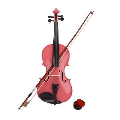 New 4/4 Acoustic Violin Case Bow Rosin Pink图3