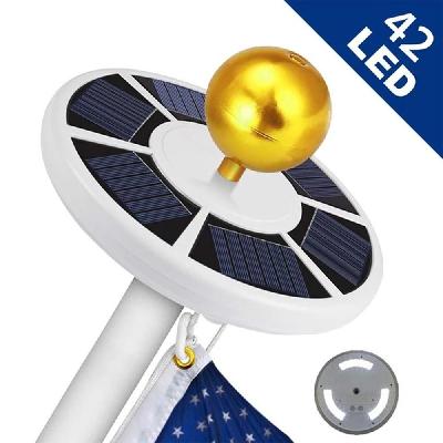 42 LED Solar Flagpole Light Garden Umbrella Light Outdoor Waterproof Landscape Street Flag Pole Lamp