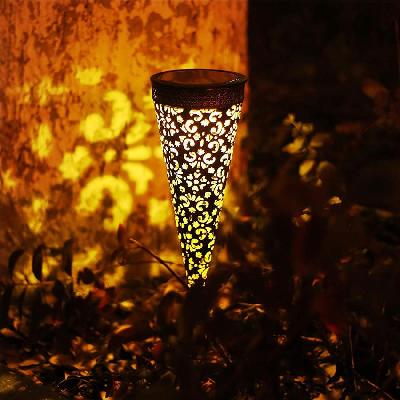 Solar Flame Torch Light Solar Lights Outdoor Decorative with Flickering Flame