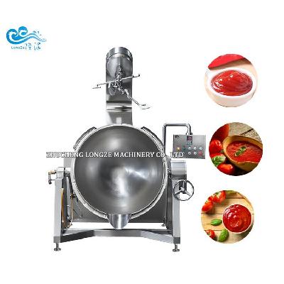 Commercial Sauce Cooking Jacketed Kettle Equipment With Mixer Mung Bean Paste Making Machine
