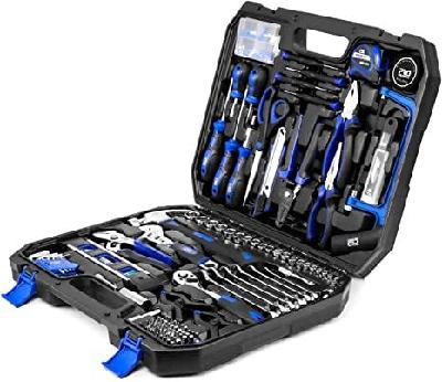 Prostormer 210-Piece Household Tool Kit, General Home/Auto Repair Tool Set with Hammer, Pliers, Screwdriver Set, Wrench Socket Kit and Toolbox Storage Case - Perfect for Homeowner, Diyer, Handyman