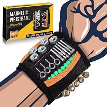 Stocking Stuffers Christmas Gifts for Men, Magnetic Wristband Tools, Cool Gadgets Gifts for Boyfriend Him Husband, Magnetic Belts with Strong Magnets for Holding Screws, Nails, Drill Bits