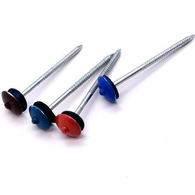 Umbrella Head Roofing Nails/Corrugated Nails with Rubber Washer Galvanized Twisted Shank