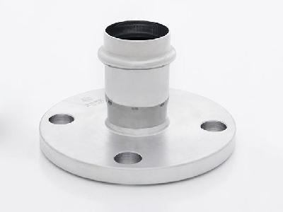 Double press-fitting (flange adapter)