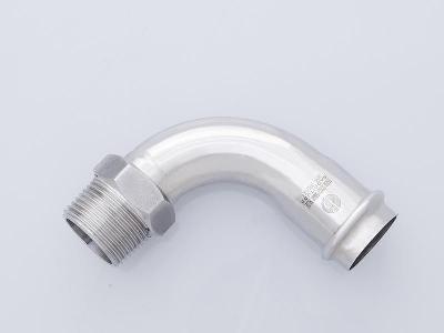 Double press-fitting (male 90° conversion elbow)