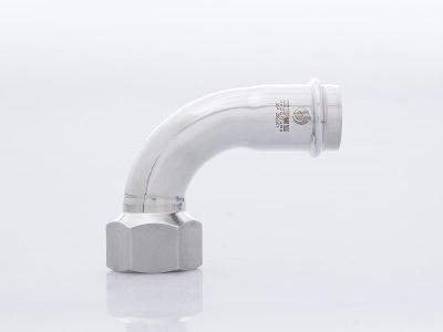 Double press-fitting (female 90° conversion elbow long type)